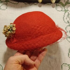 Womans Vintage Hat in True Red